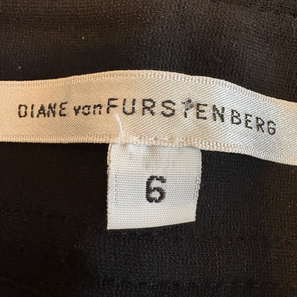 Diane Von Furstenberg Women 6 Mulberry Black Double Knit Viscose Pants 28" X 34" - Picture 3 of 6